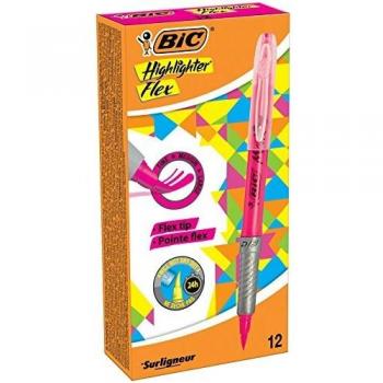 Evidenziatore flessibile rosa BIC confezione da 12 pezzi