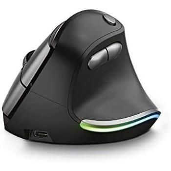 Trust Bayo Wireless Rechargeable Ergonomic Mouse, 800-2400 DPI, RF 2.4GHz, 6 Buttons, USB Receiver, Range Up To 10 Meters, RGB, For PC/Laptop/Mac