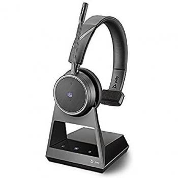 Poly Voyager 4210 Cuffie Bluetooth con USB-C base SoundGuard Microfono a Braccio Disattivazione Muto Dynamic Skype for Business Microsoft Teams Nero Unisex