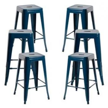 Pack de 6 Taburetes Torix en Azul Petróleo