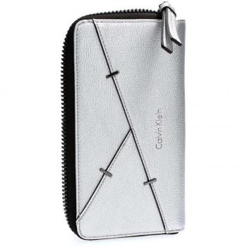 Calvin Klein Luna Large Ziparound, Cartera. para Mujer, Beige (Silver), 15x30x36 cm (W x H x L)