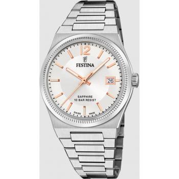Reloj FESTINA SWISS Para Mujer F20035 Swiss Made Caja de Acero inoxidable 316l Plateado