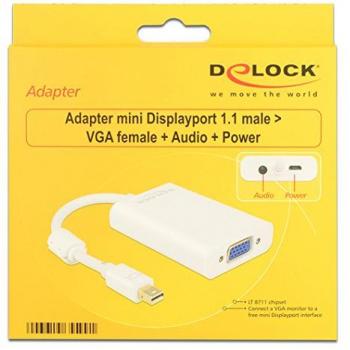 DeLock 65599 Mini Displayport 1.1 VGA, 3.5mm, Micro USB B Black Cable Adapter