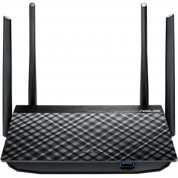 Asus RT AC58U Router Gigabit Wireless AC1300 Dual Band MU-MIMO Quad Core A7 CPU 128 MB RAM 4 Antenne Esterne 5 dBi Gigabit LAN/WAN USB 3.0 8 SSID