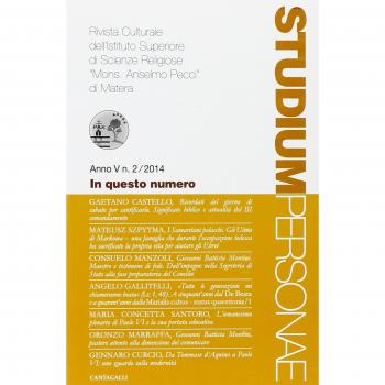 Studium personae. Rivista culturale dell'Istituto superiore di scienze religiose Mons. A. Pecci di Matera (2014) (Vol. 2)