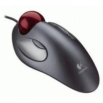 Logitech TrackMan Marble Mouse Cavo Grigio, Rosso