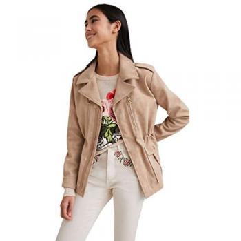 Chaqueta Desigual XL de poliuretano marrón con bolsillos