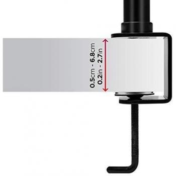 Duronic DM252 BK: braccio per due monitor, dimensioni schermi 13-27 pollici, articolato, regolabile in altezza e inclinazione, VESA 75/100, supporto ergonomico per PC, morsetto da tavolo