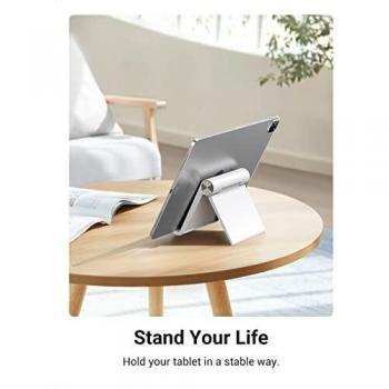 UGREEN Porta Tablet Telefono Supporto Tablet Tavolo Regolabile Compatible with Dispositivo da 4 a 12'' per iPad Pro iPad Air iPad Mini, Galaxy S10 S9 Tab, Switch, iPhone 13 12 X 8 7 (Bianco)