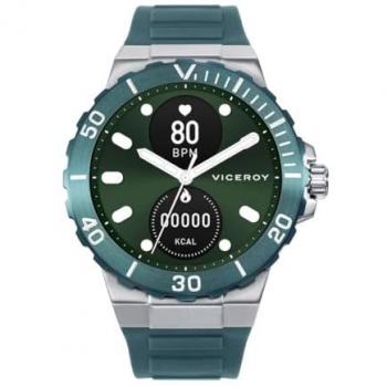 Viceroy Smartwatch de acero con bisel IP verde y correa verde