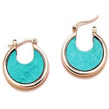 Pendientes Pertegaz PER2713 colección Lúxor metal bañado rosado piedra redondos acabado e-coating