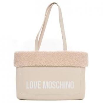 Bolso Shopper Love Moschino para mujer beige