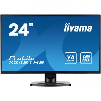 Iiyama ProLite X2481HS-B1 60 cm, 23.6 Pollici, VA LED-Monitor Full-HD, VGA, DVI, HDMI, Nero