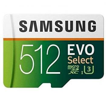 Samsung Memorie MB-ME512GA EVO Select Scheda MicroSD da 512 GB, UHS-I Fino a 100 MB/s, con Adattatore SD