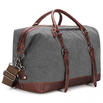 Bolso de Viaje BAOSHA de Lona y Cuero para Hombre