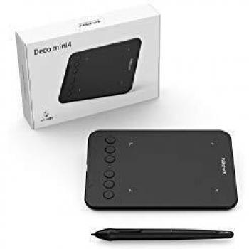 XP-PEN Deco Mini 4 Tavoletta Grafica Portatile da 4 per Disegno e Schizzi, Supporta Windows, Mac e Android con Penna Passiva e Custodia Rigida