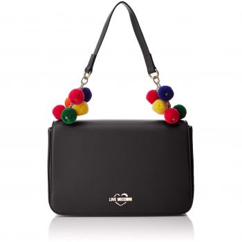 Love Moschino Borsa Nappa PU Bolso de Mano para Mujer en Negro (Nero)