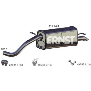 Panela de escape traseira ERNST 115049