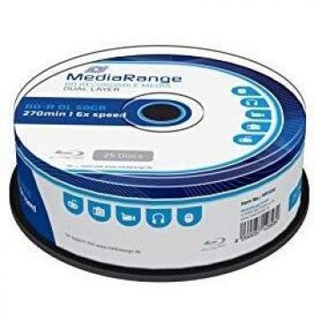 MediaRange MR508 Disco Vergine Blu-Ray BD-R DL 50GB 25 Pezzi