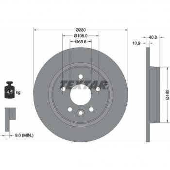 Disco de freio TEXTAR 92255603