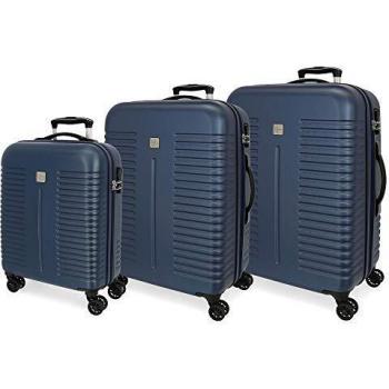 ROLL ROAD India, Juego De Maletas Rígidas 55 70 80cm Adultos Unisex, Marino, 80 Cms
