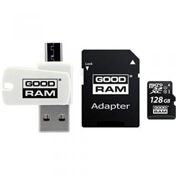 MicroSD 128GB Card Class 10 with Adapter and Card Reader in Blister Packaging