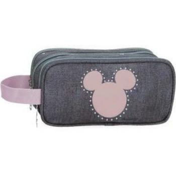 Estuche Mickey Mouse Triple Cremallera Antracita