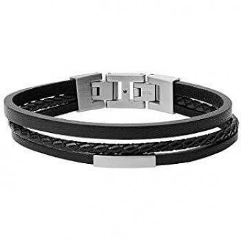 Pulsera de hombre Fossil Vintage Casual de piel y acero