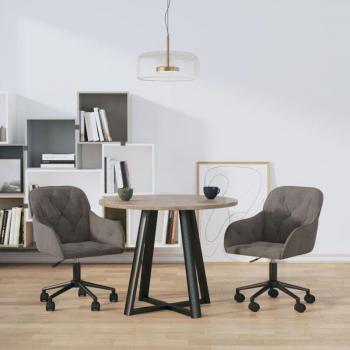 Silla de comedor giratoria Torana en terciopelo gris oscuro – 2 unidades