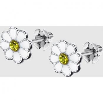 Pendientes Flor Time Road WS02467 Plata Brillante