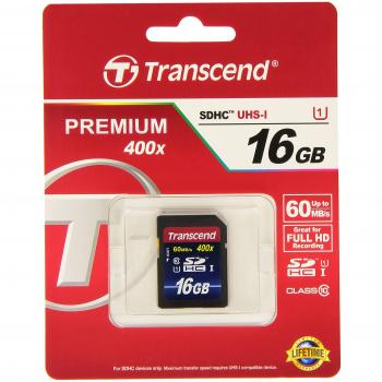 Scheda SDHC Transcend TS16GSDU1 16 GB – UHS‑I Classe 10