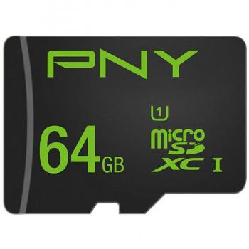 PNY Scheda di Memoria MicroSDXC Performance 64 GB 50 MB/s Classe 10 con Adattore