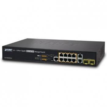 Planet Layer 2+ 8 Porte 10/100/1000 T con PoE e Power over Ethernet (PoE) + 2 Porte 10/100/1000 T + 2 Porte 100/1000 X SFP gestito