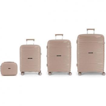 GaboL Trío de Maletas Beige – Kit de Neceser con Bolsillos Rígidos