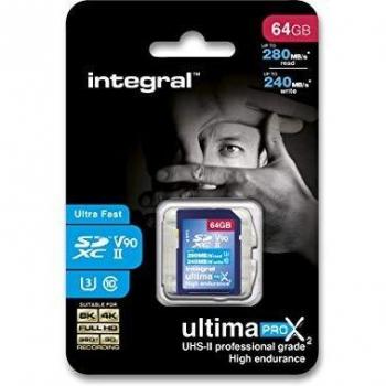 Integral INSDX64G280240U2 Memoria Flash SDXC UHS-II CL10 V90 R-280 W-240 Mb/s 64GB Card