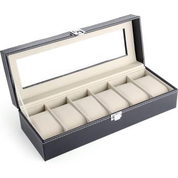 Cofre Elegante para Relojes de Cuero PU