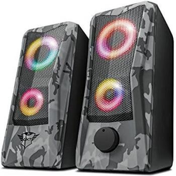 Trust Gaming GXT 606 Javv Casse PC da Gaming 2.0, 12 W, Casse RGB, Alimentazione USB, Jack AUX 3.5 mm, Set di Altoparlanti da Gioco per Computer, Portatile