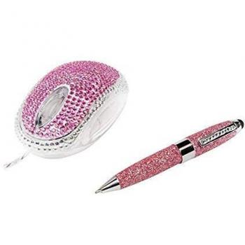 LogiLink ID0124 Mouse Ottico USB 800 DPI Magenta e Argento