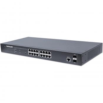 Intellinet Switch 16X GE Web-Managed 2 SFP-Ports 16X POE+