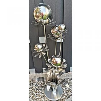 Edelstahl Gartenstecker Blume Mallorca 120 cm mit Standfuß