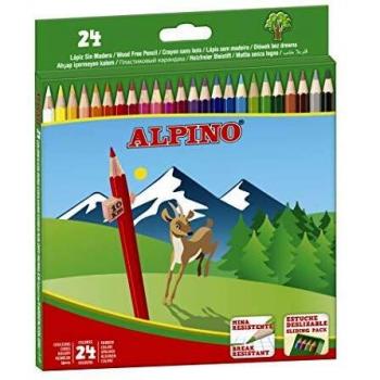 ESTUCHE 24 UNIDADES LAPICES DE COLORES ALPINO