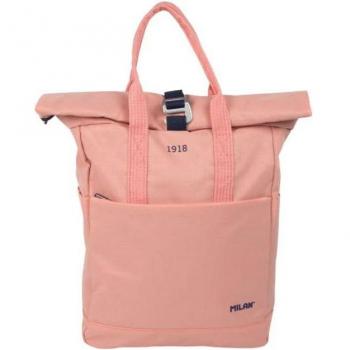 Mochila cierre superior enrollable serie 1918 rosa 37x32x30cm