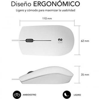SUBBLIM SUBMO-B2BS002 mouse Ambidestro USB tipo A Ottico 1200 DPI