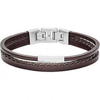 Pulsera Fossil JF03323040 acero y cuero