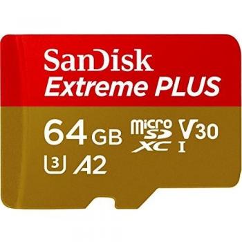 SanDisk Extreme Plus microSDXC Memory Card with Adapter and Rescue Pro Deluxe, up to 170MB/s, Class 10, UHS-I, U3, V30, A2