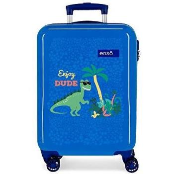 Enso Dino Maleta de Cabina Azul 37x55x20 cms Rígida ABS Cierre combinación 34L 2,6Kgs 4 Ruedas Dobles Equipaje de Mano