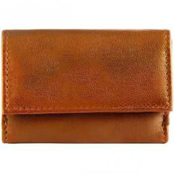 Mini cartera de piel genuina Excellanc® color castano claro 0170