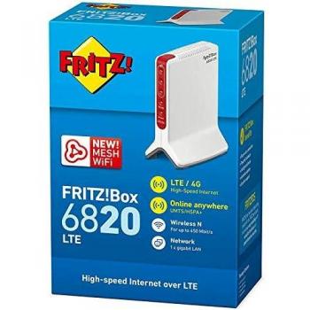 FRITZ! Box 6820 LTE International router wireless Gigabit Ethernet Banda singola (2.4 GHz) 3G 4G Rosso, Bianco