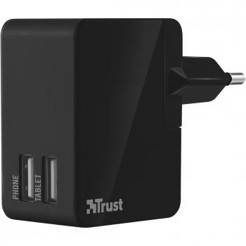 Caricatore Portatile Trust 2USB Viaggio Nero