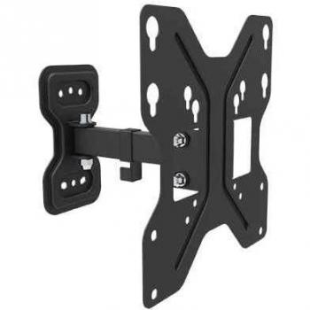 Braccio Supporto a Muro a 2 Snodi per Schermi 23-42 Fino a 30 kg, Nero